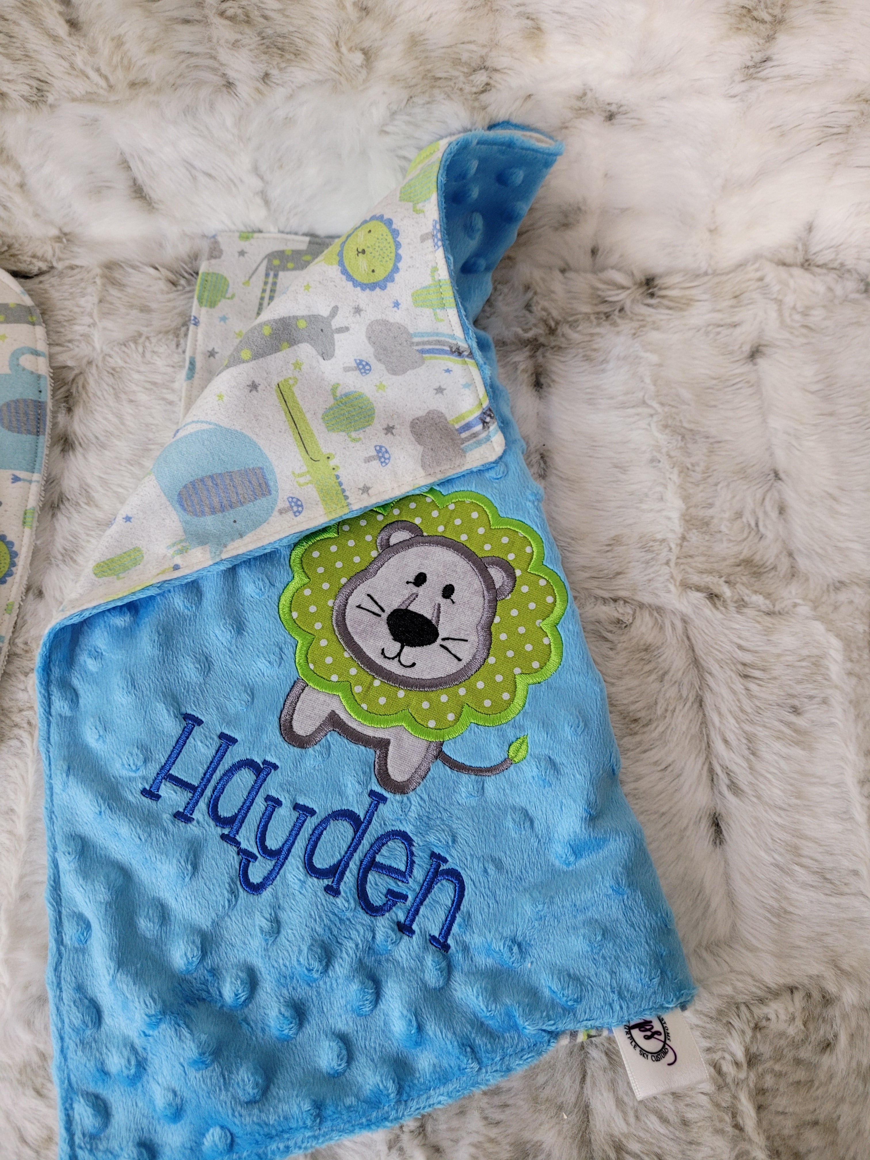 Embroidery Blanket and Bib Set